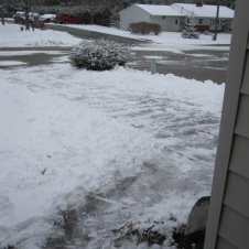 I shoveled the driveway all by myself!